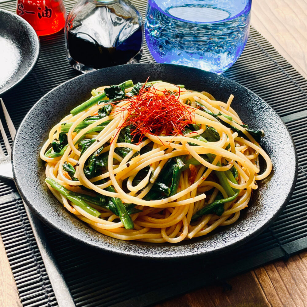 ほうれん草の食べラーマヨパスタ