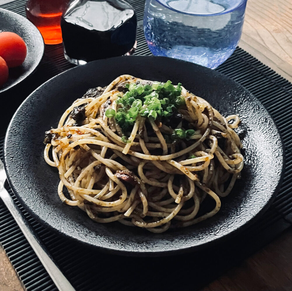 海苔のピリ辛パスタ