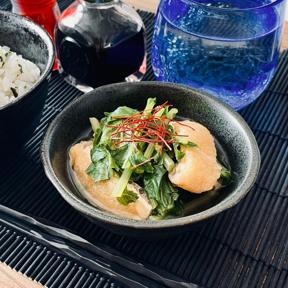 大根菜と油揚げの煮びたし