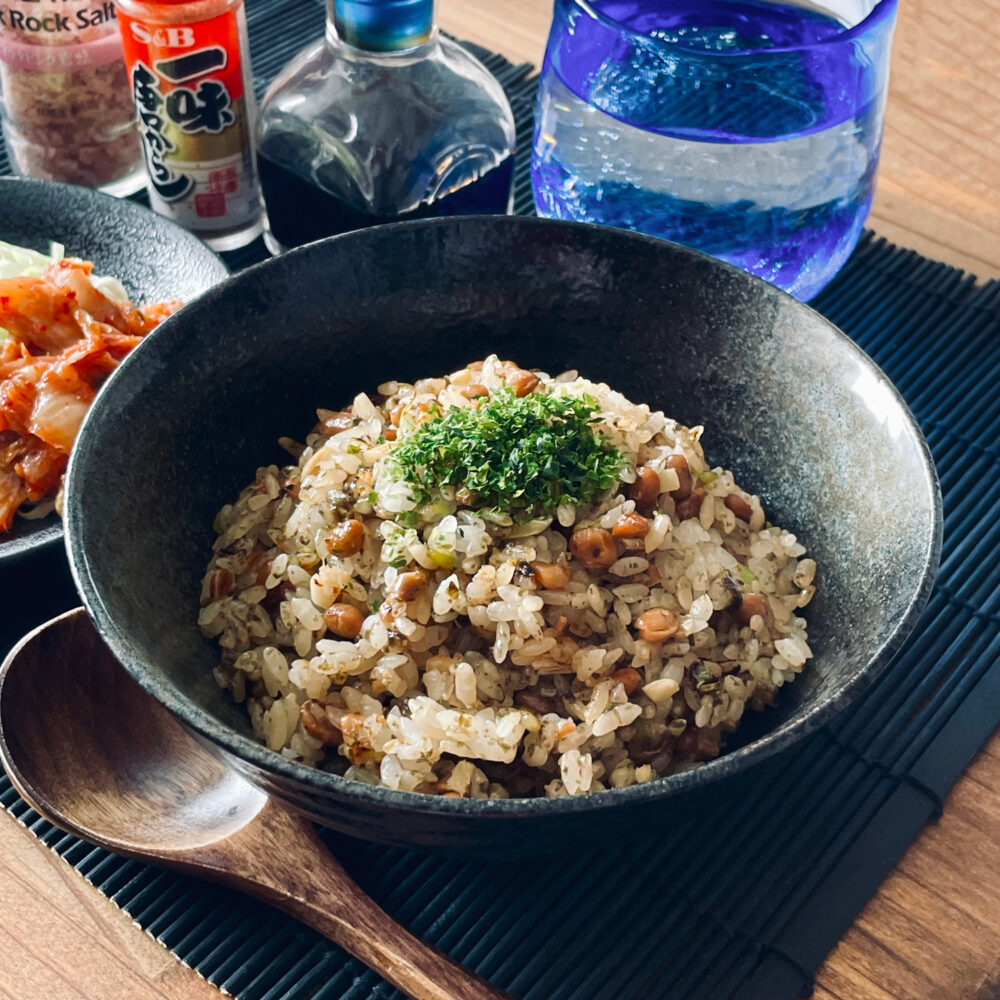 納豆と香味野菜の炒飯