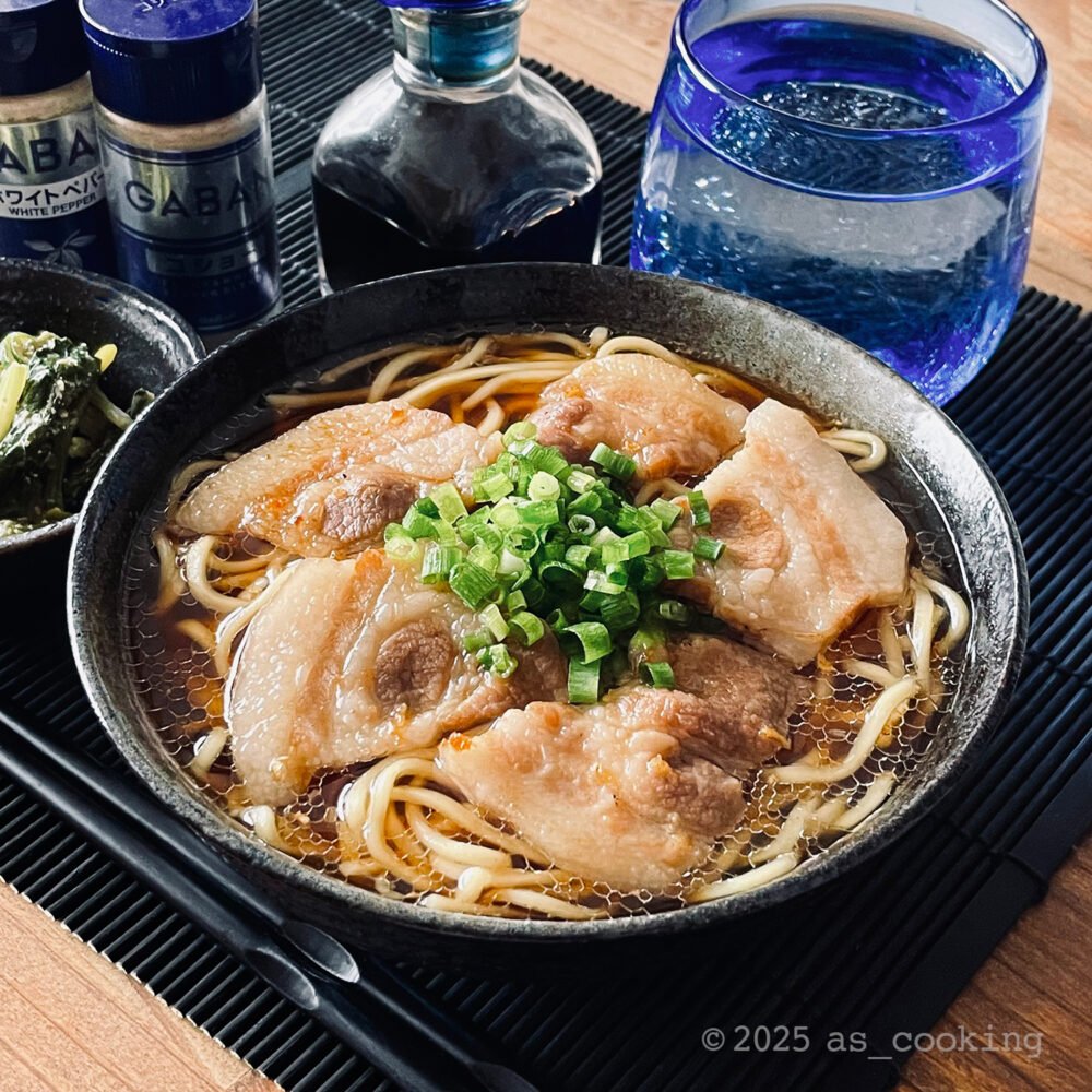 味の素チャーシュー麺の完成品の写真