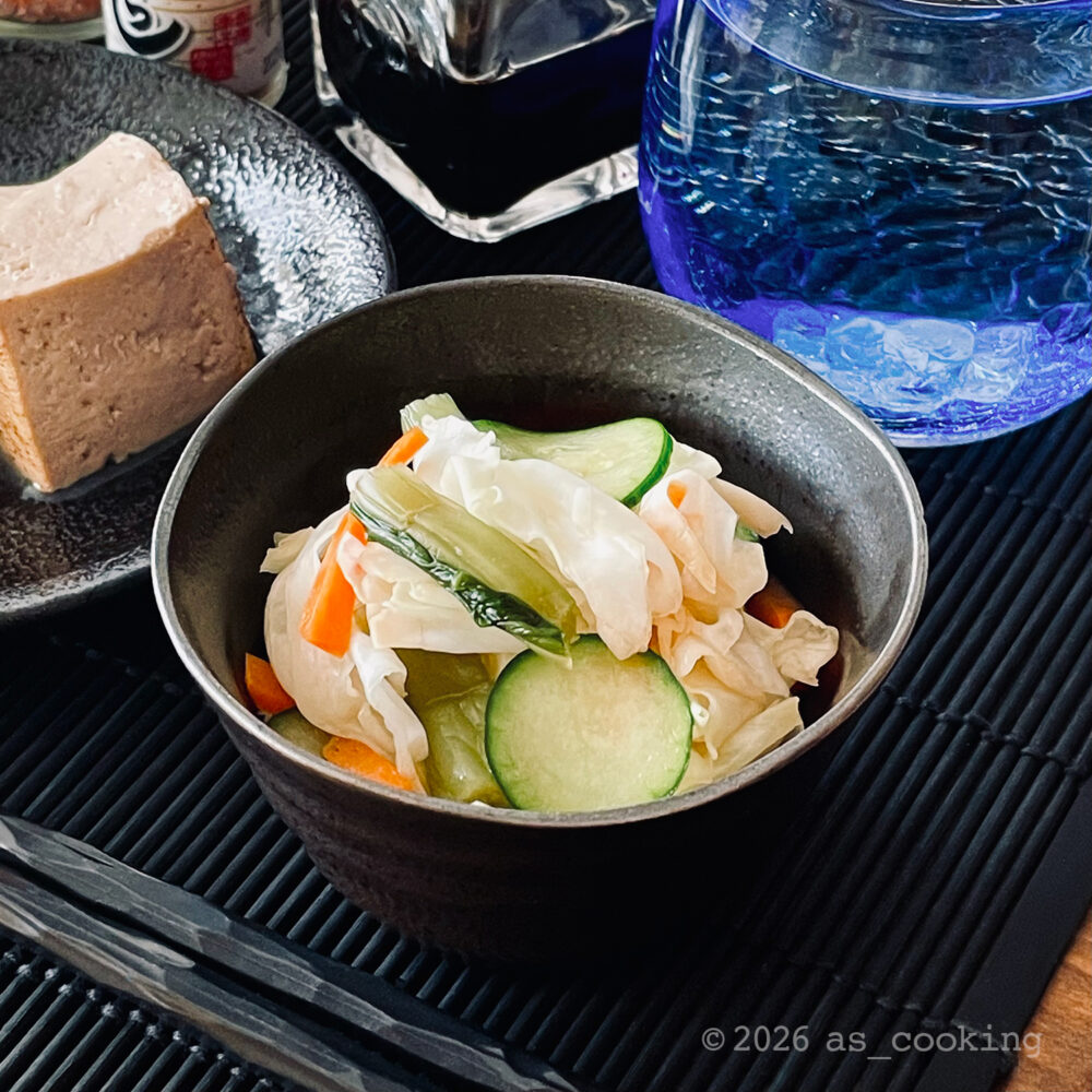 きゃべつの野沢菜漬けあえ