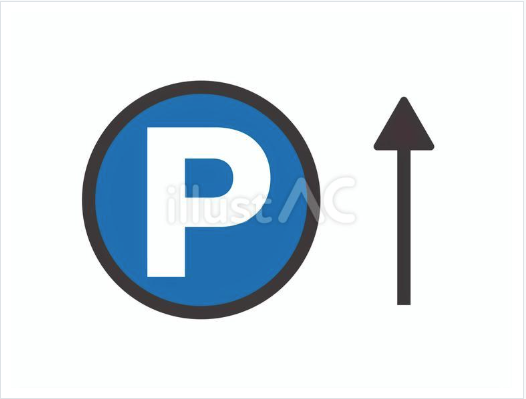 シンプルなPマーク（矢印・青白）01