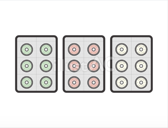トローチ錠が入った薬のシートのイラスト