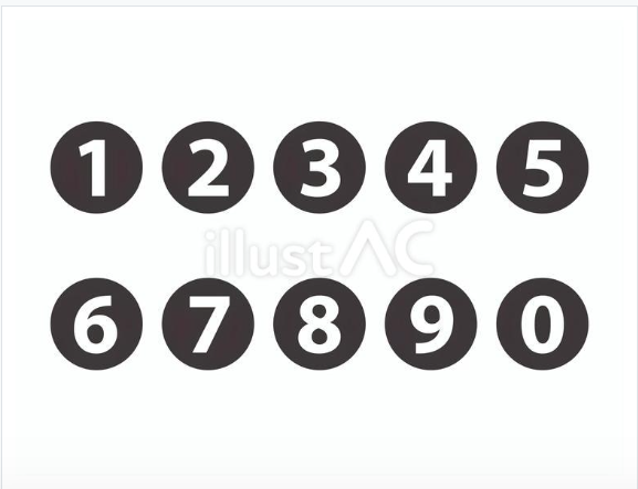白抜き数字の丸アイコンセット