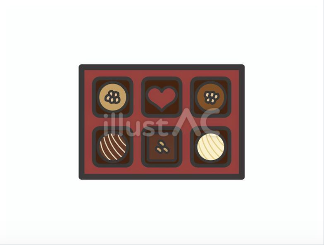 6個入りのチョコレート詰め合わせのイラスト