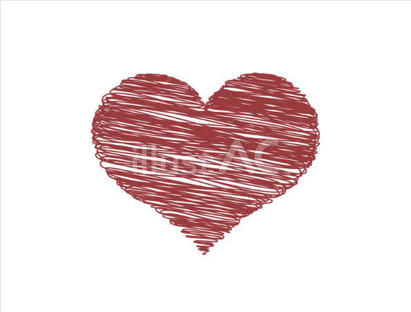 手書き風タッチで描いたハートのイラスト