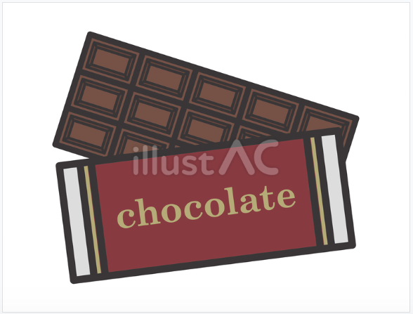包装された2枚の板チョコレートのイラスト