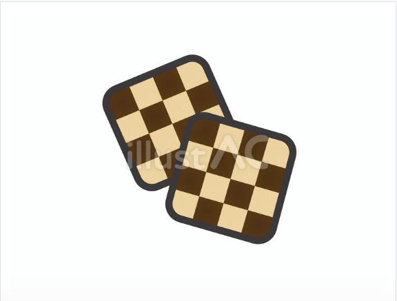 チェック柄のクッキー2枚のイラスト