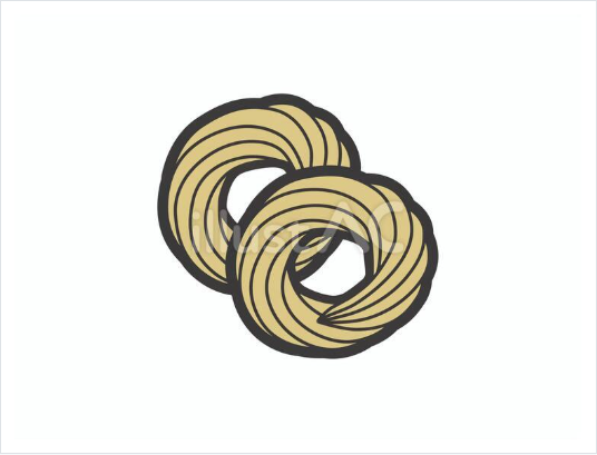 絞り出しクッキーを2枚描いたイラスト