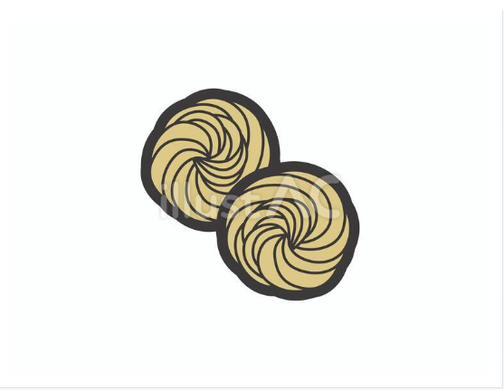 絞り出しクッキー2枚のイラスト