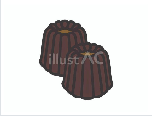 カヌレ2個セットのイラスト