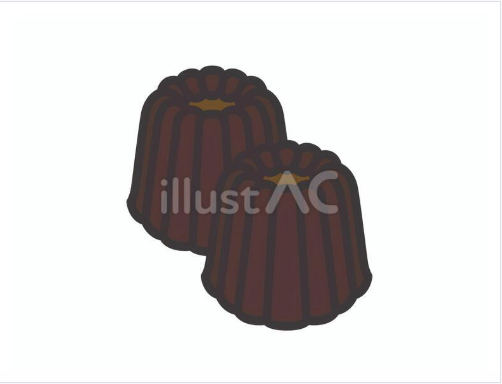 カヌレ2個セットのイラスト