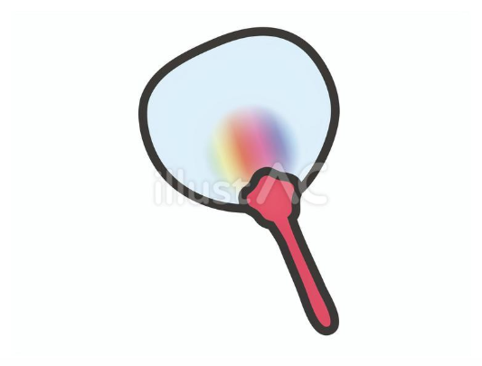 夜のイベントを彩る華やかな発光イメージの光るうちわ素材